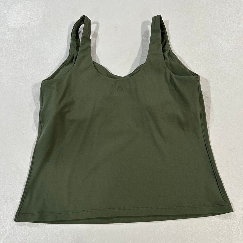Offline by Aerie Olive Green Tank Top Built In Bra Stretchy Lounge Active Top Si - Picture 4 of 8